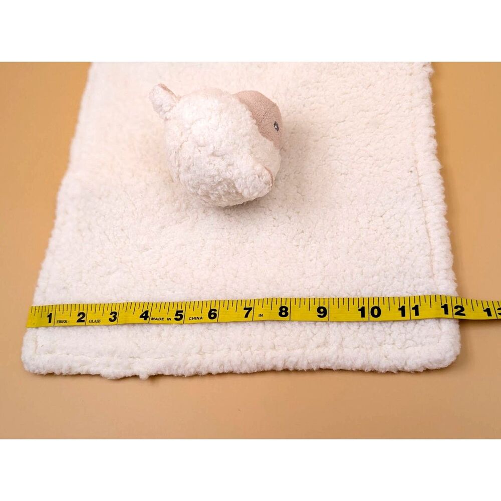 Baby Lamb Lovey Security Blanket White Sherpa Satin Nursery - Picture 10 of 10